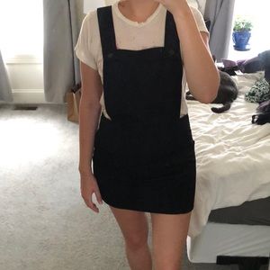 Black overall style dress with pockets
